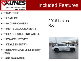 2016 Lexus RX 350 in Delavan, WI - Kunes Chevrolet Cadillac of Delavan