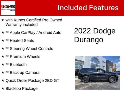 2022 Dodge Durango GT BLACKTOP in Delavan, WI - Kunes Chevrolet Cadillac of Delavan