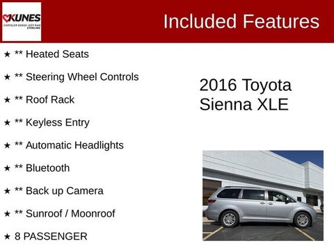 2016 Toyota Sienna XLE 8 Passenger in Delavan, WI - Kunes Chevrolet Cadillac of Delavan