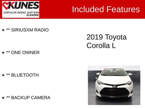 2019 Toyota Corolla L in Delavan, WI - Kunes Chevrolet Cadillac of Delavan