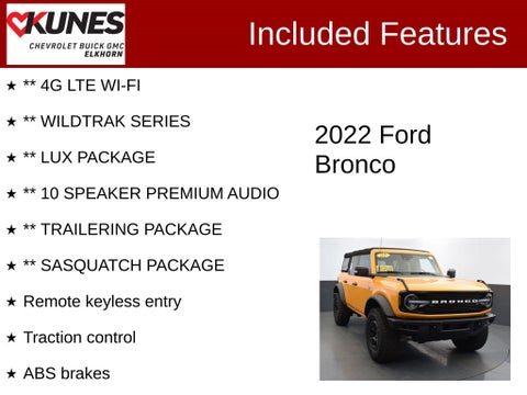 2022 Ford Bronco Wildtrak in Delavan, WI - Kunes Chevrolet Cadillac of Delavan