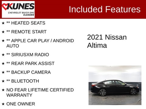 2021 Nissan Altima 2.5 SR in Delavan, WI - Kunes Chevrolet Cadillac of Delavan