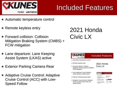 2021 Honda Civic LX in Delavan, WI - Kunes Chevrolet Cadillac of Delavan
